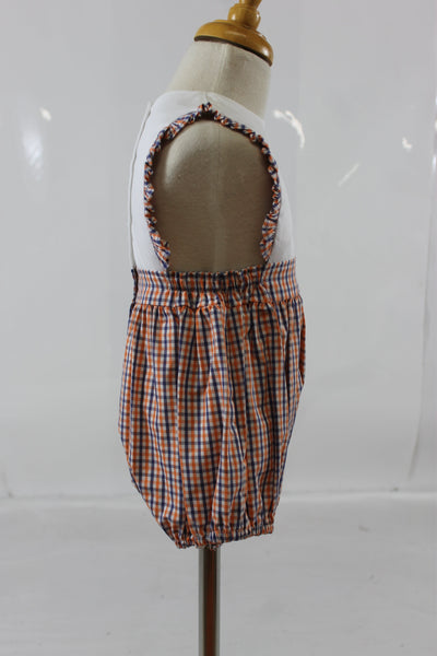 Elizabeth Bubble -Orange Navy Check