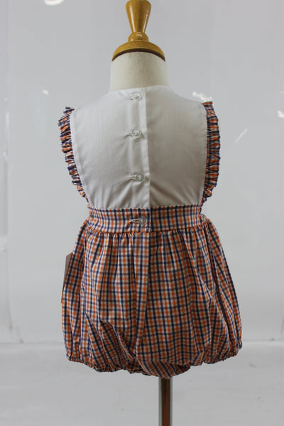 Elizabeth Bubble -Orange Navy Check