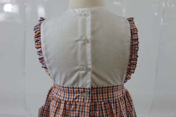 Elizabeth Bubble -Orange Navy Check