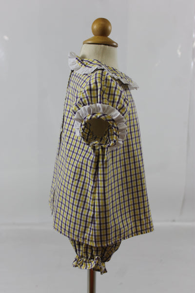 Maggie Bloomer Set - Purple Gold Check