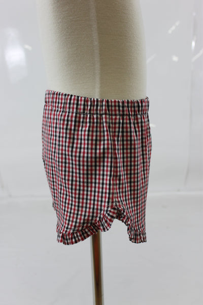 Penelope Girl Ruffle Short Set - Red Black Check