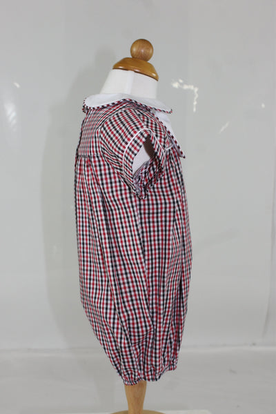 Andrew Bubble S/S with Bib - Red Black Check