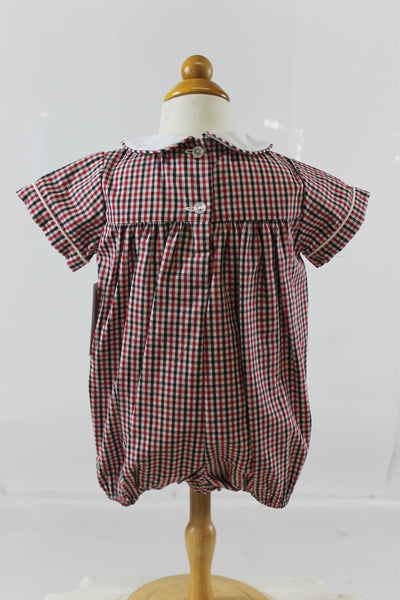 Andrew Bubble S/S with Bib - Red Black Check