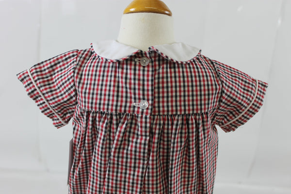 Andrew Bubble S/S with Bib - Red Black Check