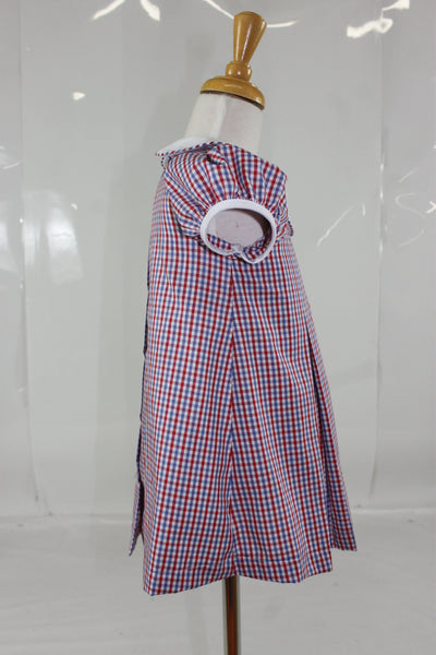 Rosaline Dress with Bib - Red Royal Check