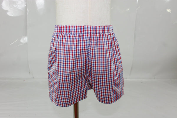 Tyler S/S Boy Short Set with Bib - Red Gray