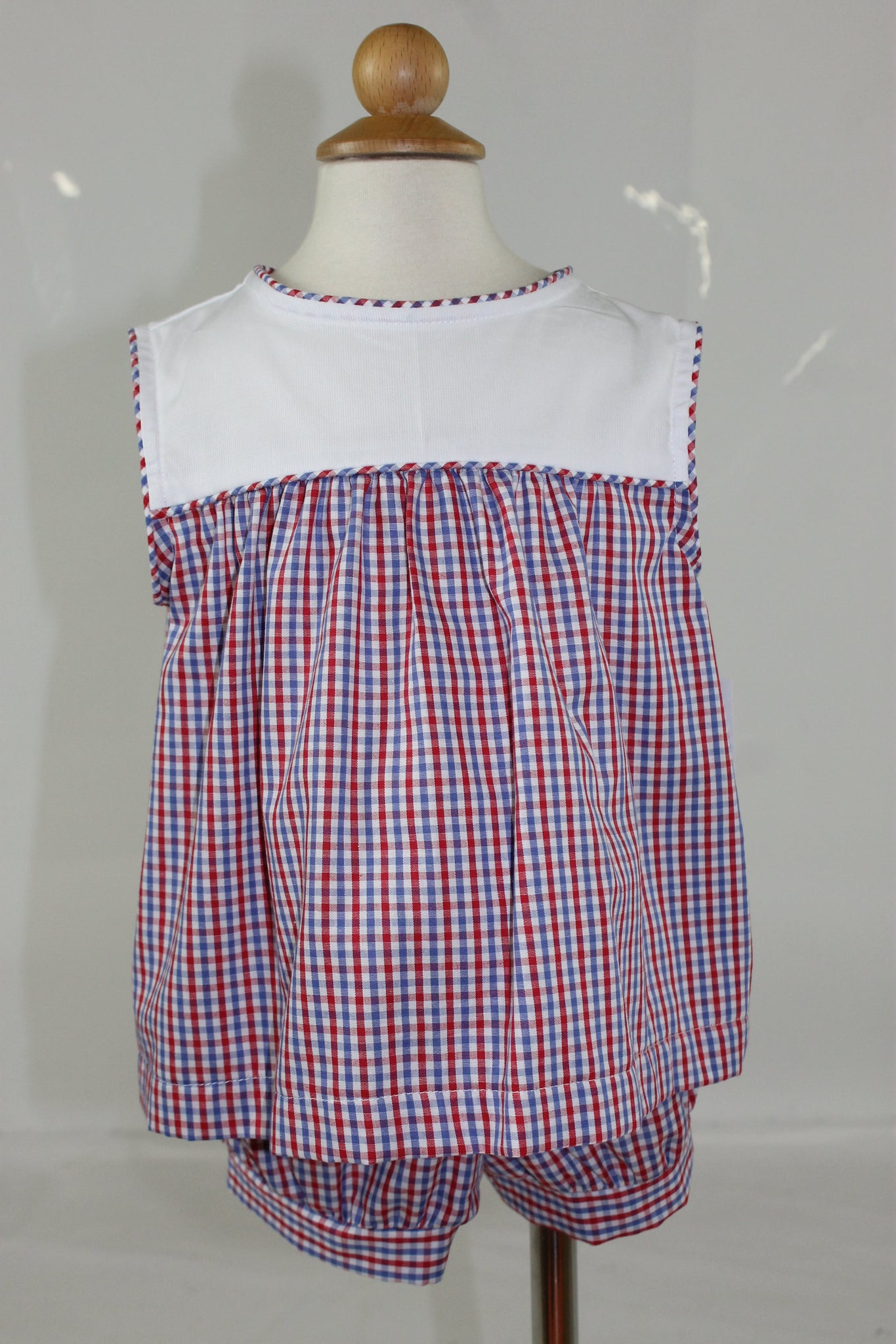 Hanley Girl Band Short - Red Royal Check