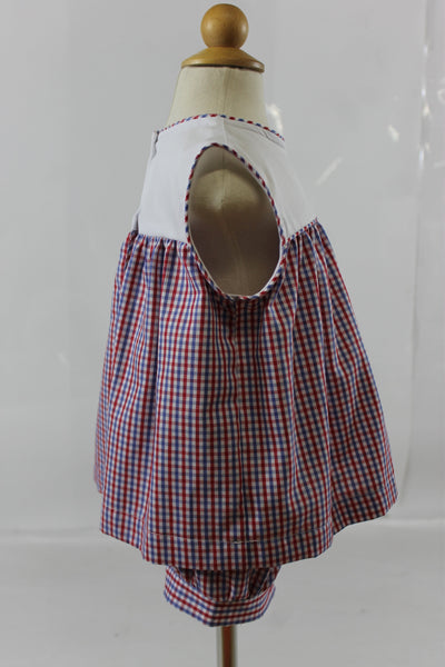 Hanley Girl Band Short - Red Royal Check