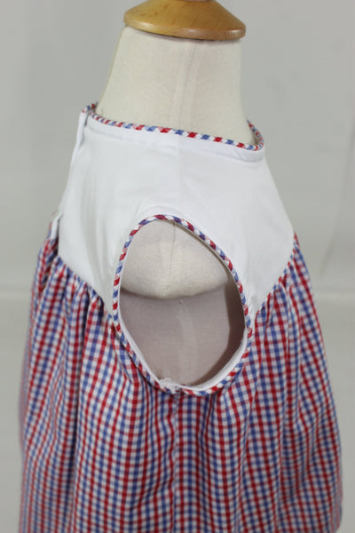 Hanley Girl Band Short - Red Royal Check