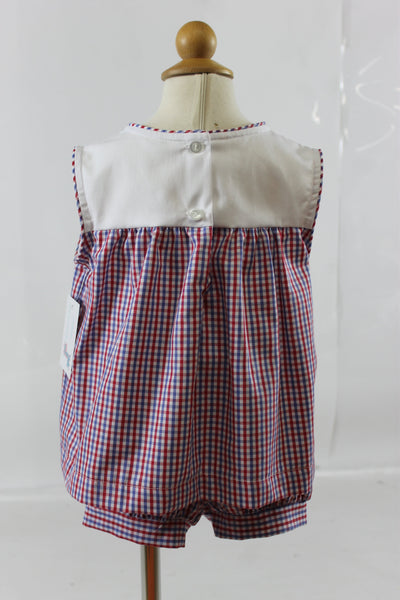 Hanley Girl Band Short - Red Royal Check