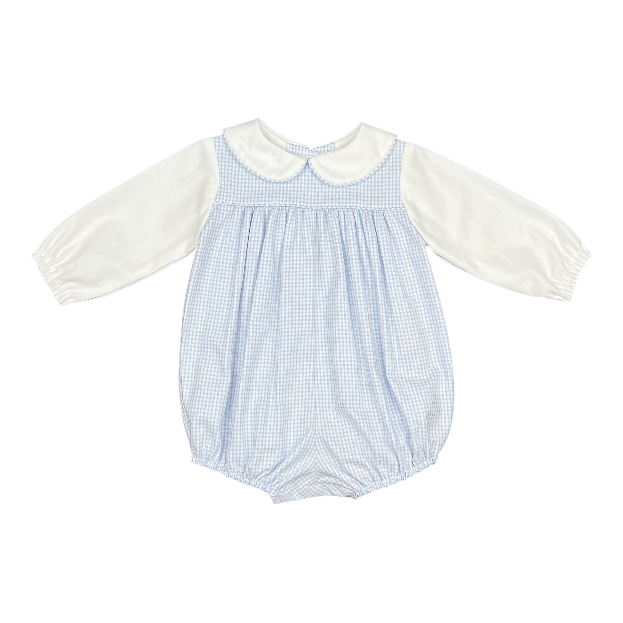 Andrew Bubble l/s White- Blue Check Oxford