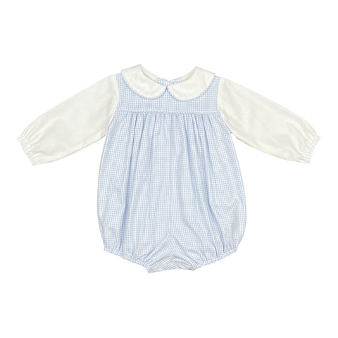Andrew Bubble l/s White- Blue Check Oxford