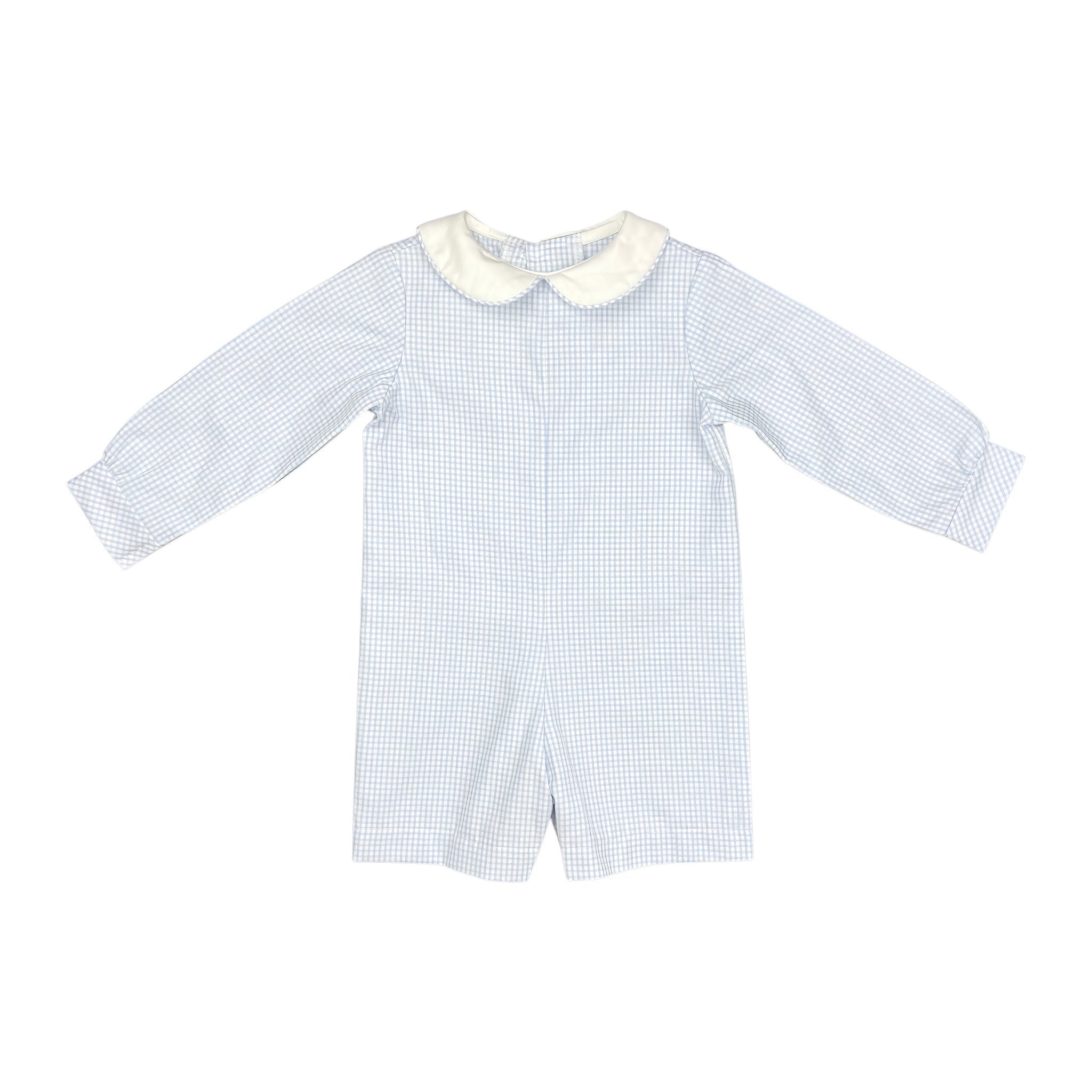 BILL ROMPER L/S  - BLUE CHECK OXFORD