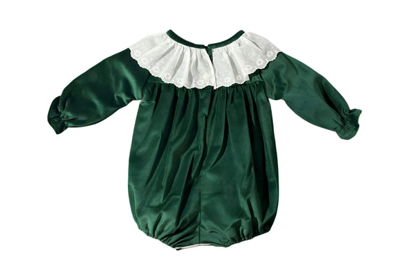 CHRISTY BUBBLE L/S LACE - HUNTER GREEN VELVETEEN