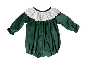 CHRISTY BUBBLE L/S LACE - HUNTER GREEN VELVETEEN
