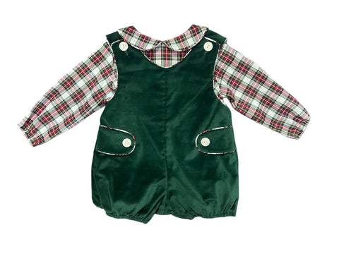 NICK BUBBLE W/ SHIRT - HUNTER GREEN VELVETEEN