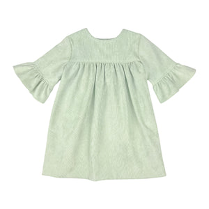 BEATRICE DRESS L/S 3/4 RUFFLE - MINT  CORD