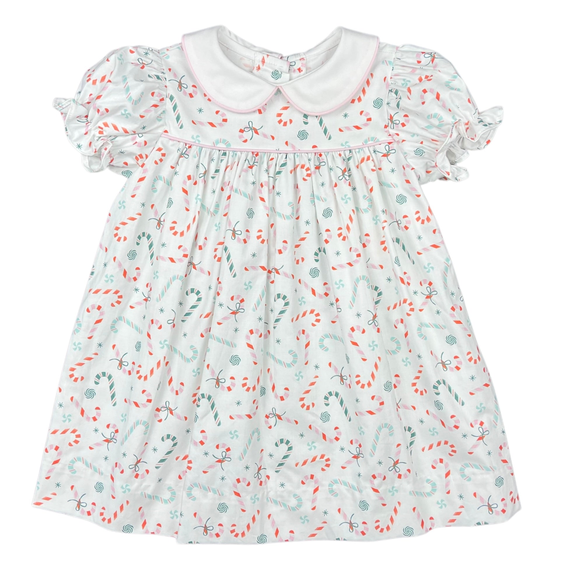 AVA DRESS S/S  - MINT/ PINK CANDY CANE