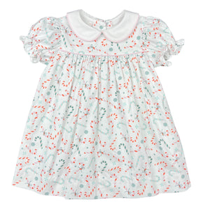AVA DRESS S/S  - MINT/ PINK CANDY CANE