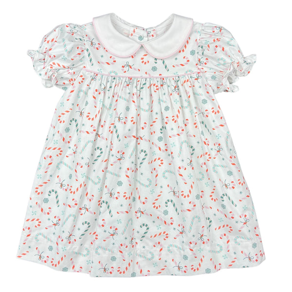 AVA DRESS S/S  - MINT/ PINK CANDY CANE