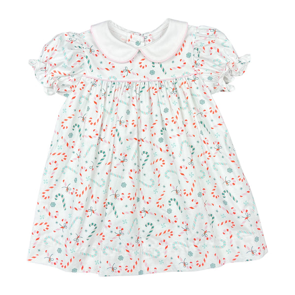 AVA DRESS S/S  - MINT/ PINK CANDY CANE