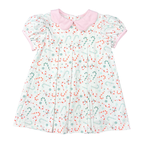 CINDY DRESS S/S  - MINT/ PINK CANDY CANE