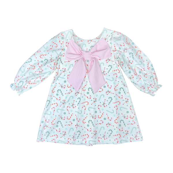 JACKLYN DRESS L/S  - MINT/ PINK CANDY CANE