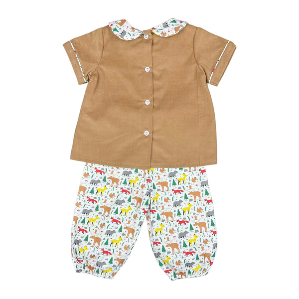 DIAPER BLOOMER PANT SET L/S  - MOOSE