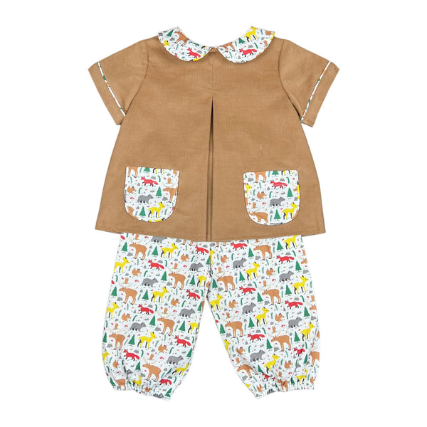 DIAPER BLOOMER PANT SET L/S  - MOOSE