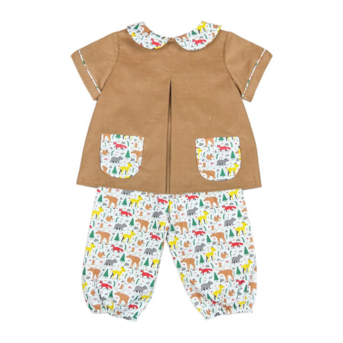 DIAPER BLOOMER PANT SET L/S  - MOOSE