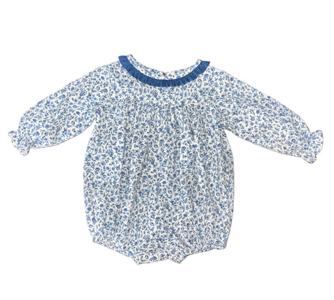 KATIE BUBBLE L/S - NAVY FLORAL VINE