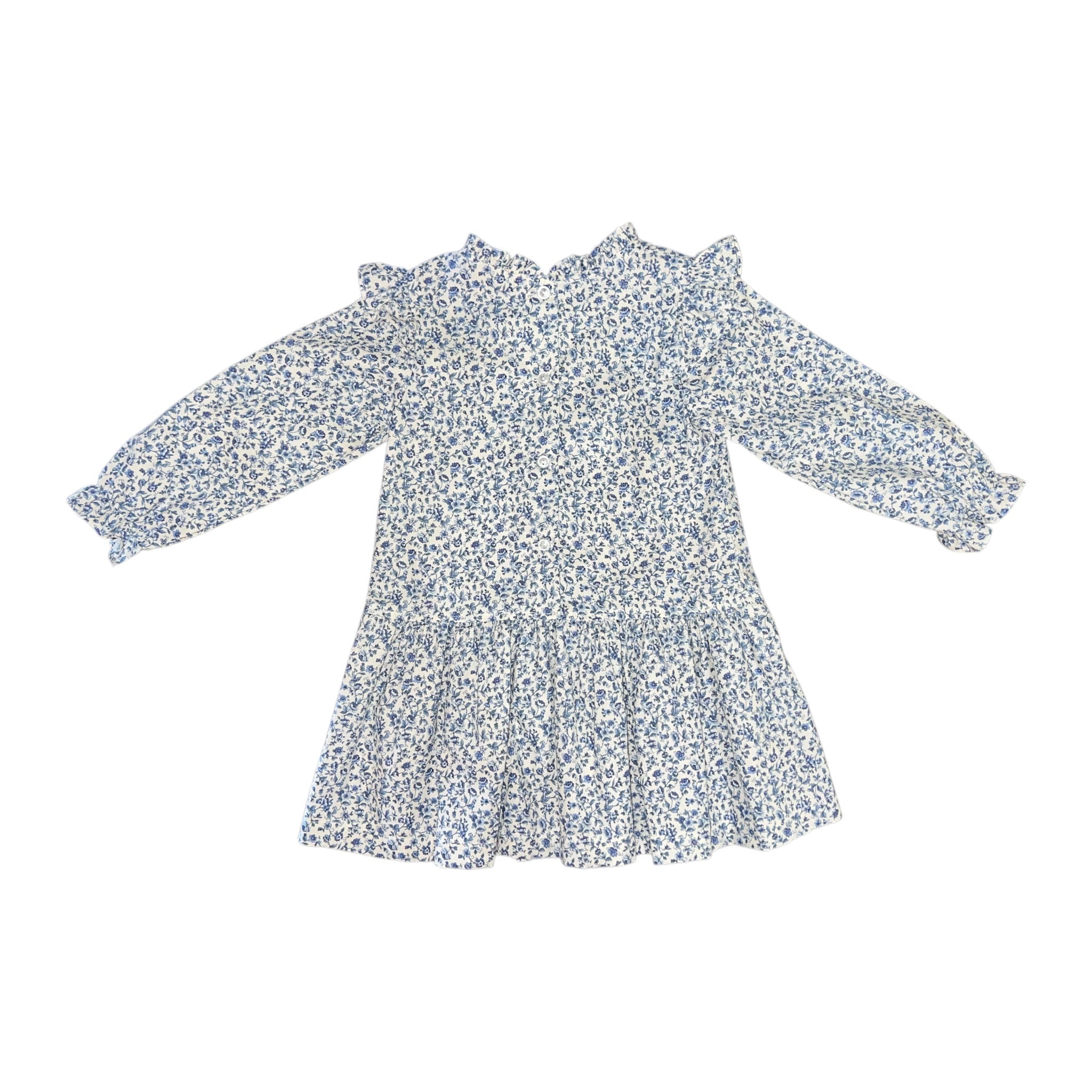 LAYLA DRESS L/S  - NAVY FLORAL VINE