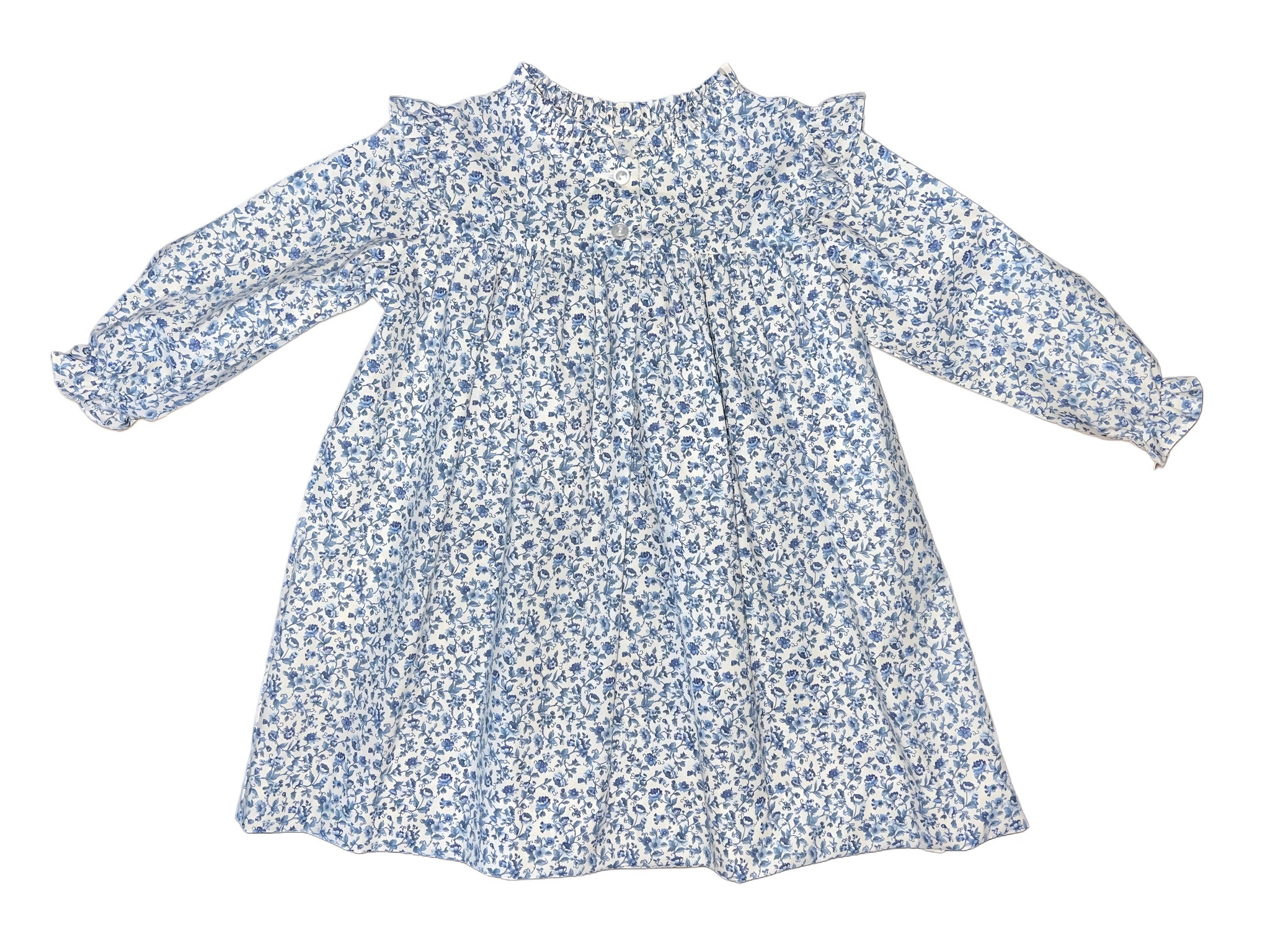 NANCY DRESS L/S  - NAVY FLORAL VINE