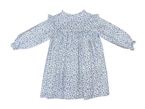 NANCY DRESS L/S  - NAVY FLORAL VINE