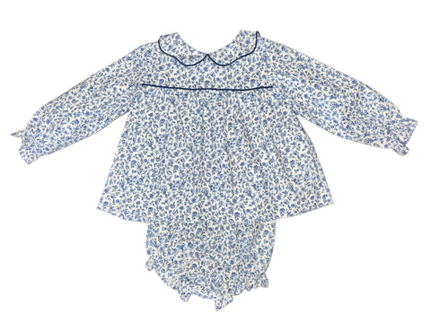 CHRISTY BLOOMER SET L/S  - NAVY FLORAL VINE