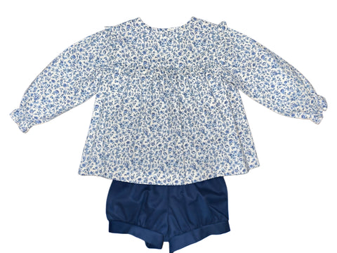 SYDNEY GIRL BAND SET L/S - NAVY FLORAL VINE
