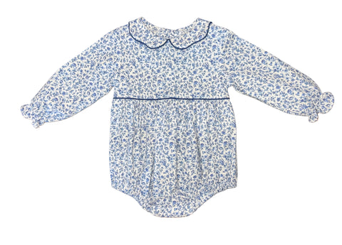 CHARLOTTE LONG BUBBLE S/S BELT - NAVY FLORAL VINE