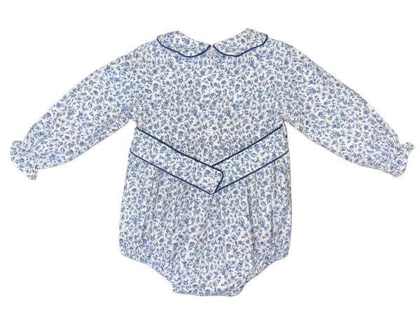 CHARLOTTE LONG BUBBLE S/S BELT - NAVY FLORAL VINE
