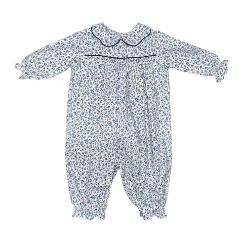 CHRISTY LONG BUBBLE L/S  - NAVY FLORAL VINE