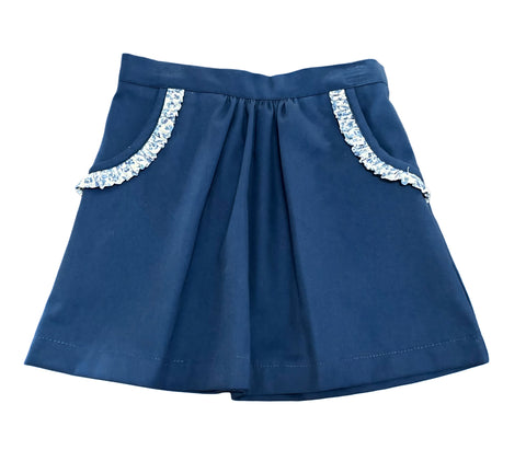 ASHLEY SKIRT  - NAVY FLORAL VINE