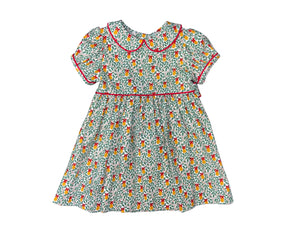 CHARLOTTE DRESS S/S BELT  - PEAR W/ RED BOW