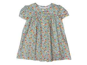 CLARA DRESS  - PEAR W/ RED BOW