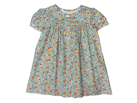 CLARA DRESS  - PEAR W/ RED BOW
