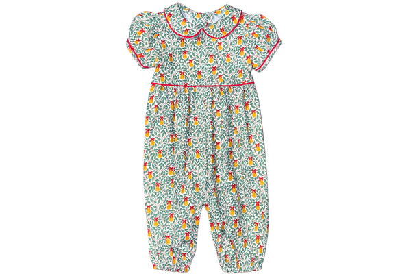 CHARLOTTE LONG BUBBLE S/S BELT - PEAR W/ RED BOW