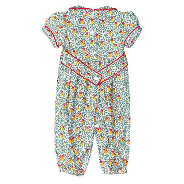 CHARLOTTE LONG BUBBLE S/S BELT - PEAR W/ RED BOW