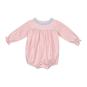 CHRISTY BUBBLE L/S  - PINK CHECK OXFORD