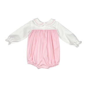 CHRISTY BUBBLE L/S 1/8 LACE - PINK CHECK OXFORD