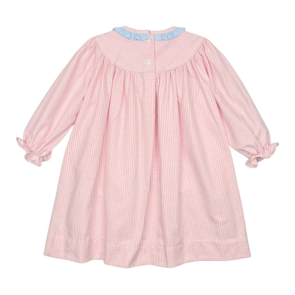 BROOKLYN DRESS L/S  - PINK CHECK OXFORD