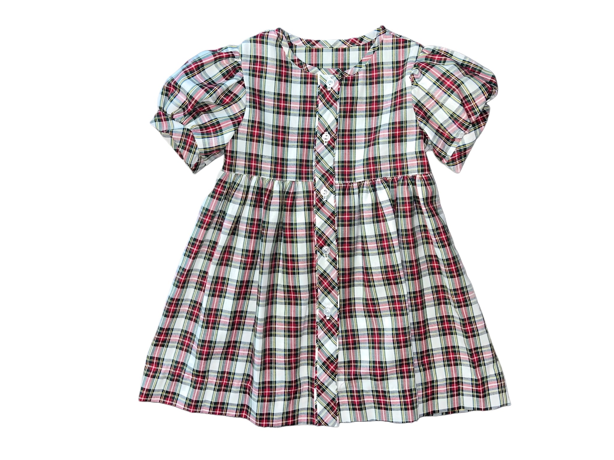 KATRINA DRESS PIPE  - RED/GREEN PLAID