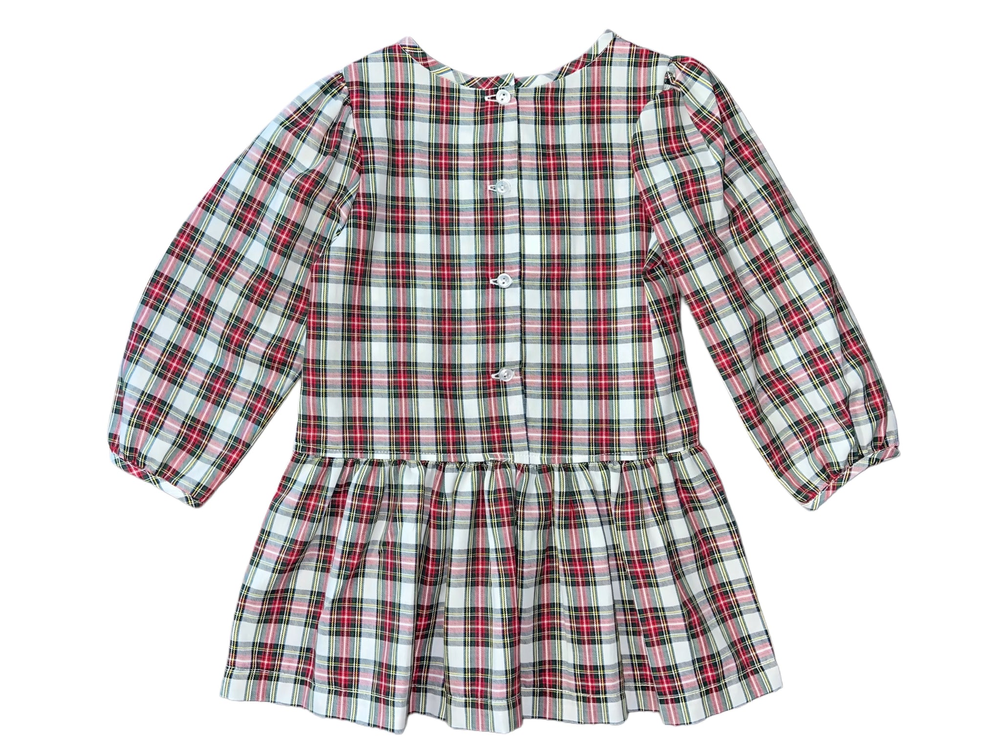 LAYLA DRESS L/S BIAS  - RED/GREEN PLAID